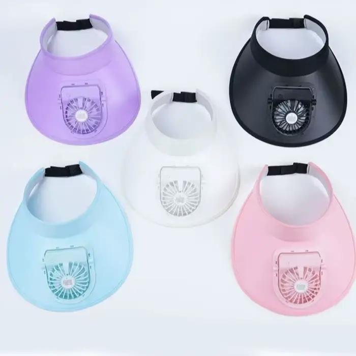 Chapeau de soleil portable pour femme avec ventilateur USB rechargeable