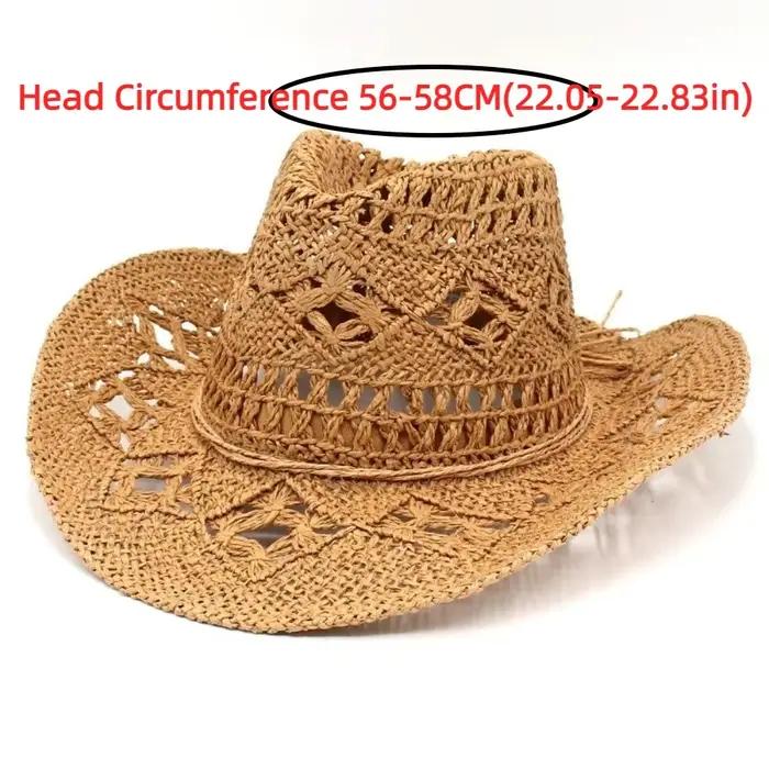 Chapeau de paille évidé vintage à large bord décoré de coquillages pour femmes, style sport, plage, voyage et occasions décontractées