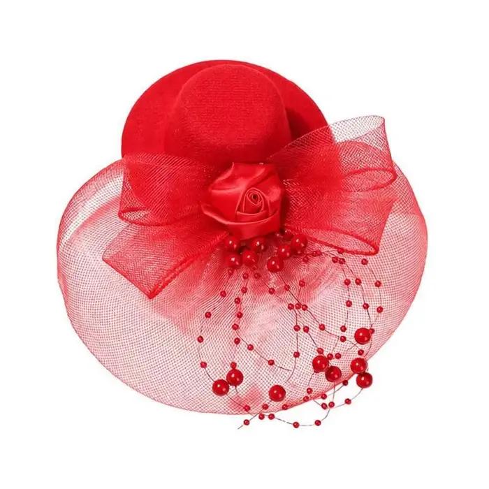 Élégant chapeau haut-de-forme en maille avec nœud