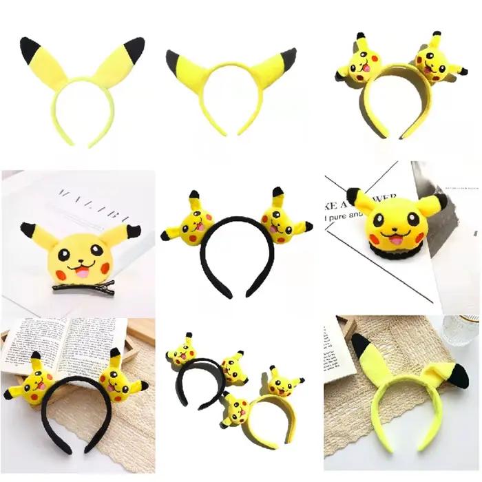 Pokemon Pikachu oreilles mignonnes bandeaux chapeaux Cosplay accessoires de Performance Anime Figure épingles à cheveux fournitures de fête d'anniversaire jouets pour enfants