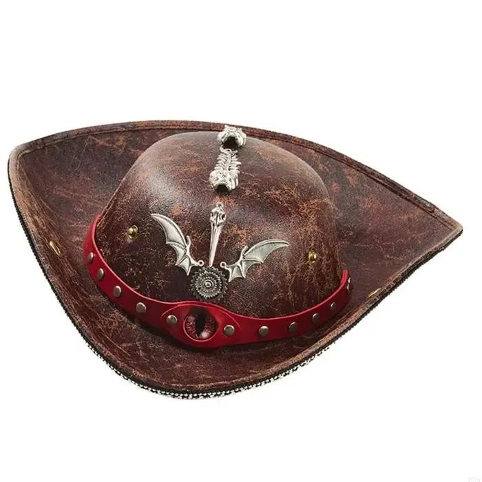 Chapeau Pirate œil du diable avec décorations en métal