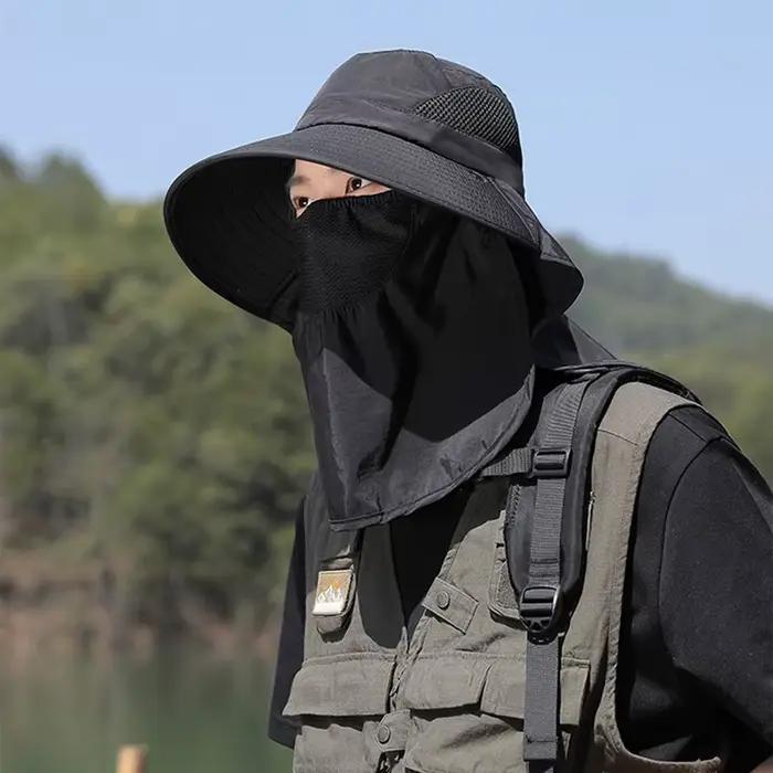 Chapeau de protection solaire pour hommes avec large bord imperméable et séchage rapide pour pêche randonnée et activités de plein air