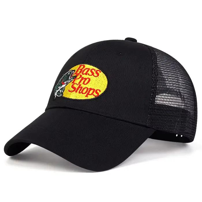 Casquette de baseball Bass pour hommes et femmes décontractée style hip-hop protection solaire été respirante en maille couleurs brun orange rouge noir