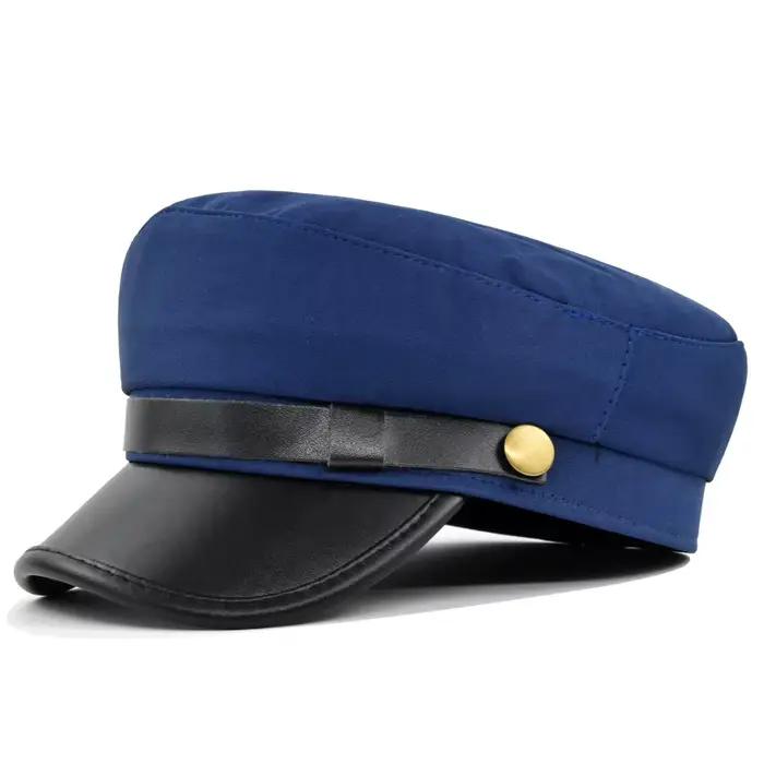 Béret octogonal de style britannique avec langue de canard