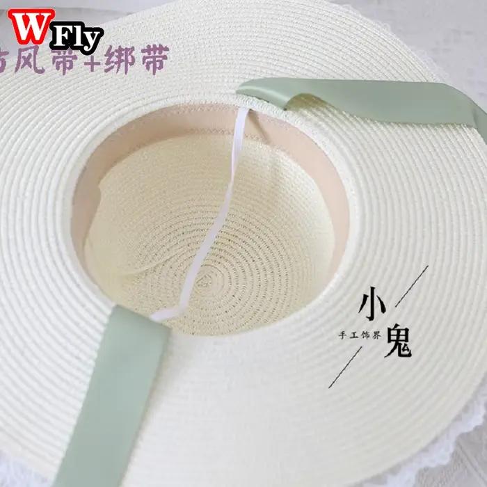 Harajuku-Chapeau de plage en paille pour femmes et filles