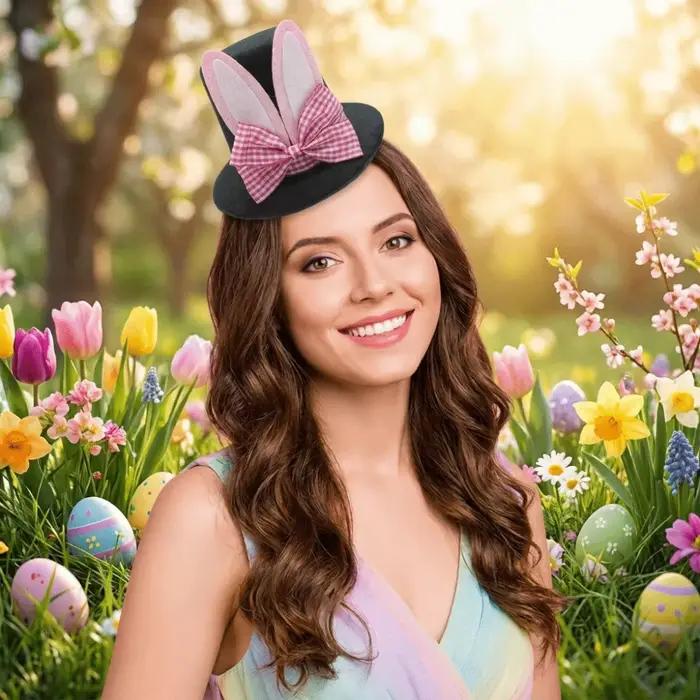 Chapeau cloche en velours et peluche à motif écossais avec nœud