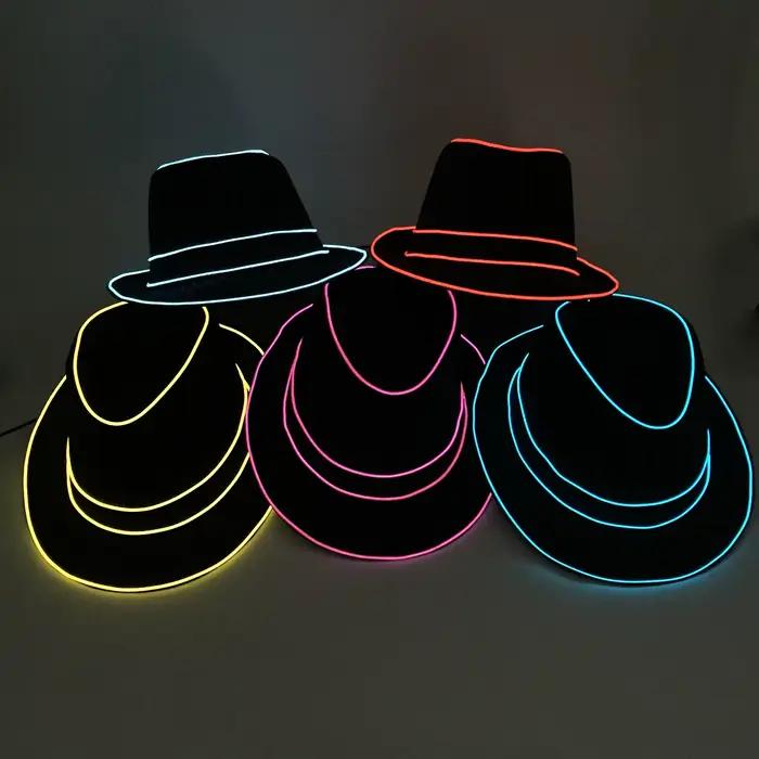 Chapeau et cravate lumineux pour homme – Chapeau drôle et lumineux
