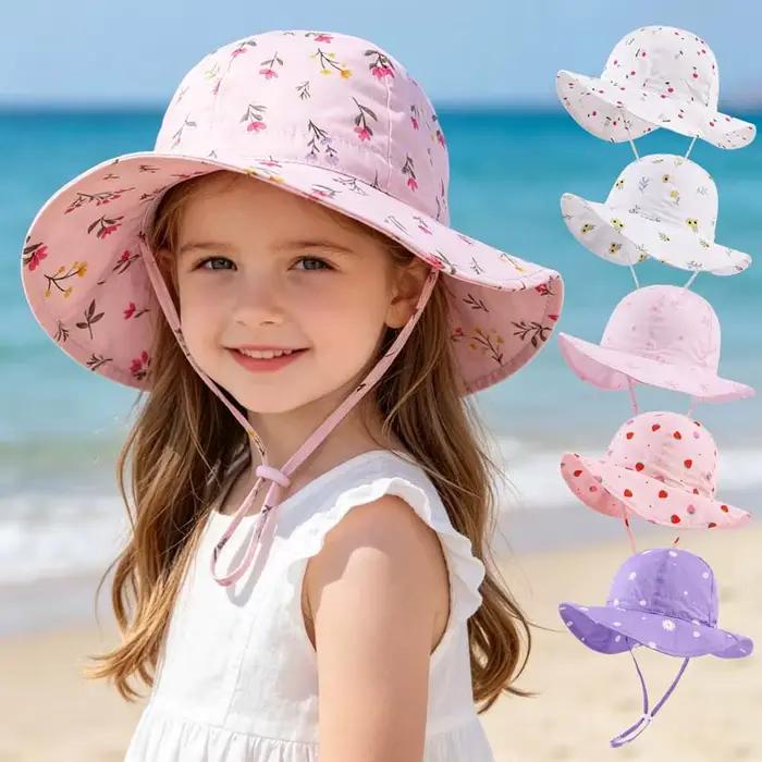 Chapeaux d'été imprimés pour filles 2026 – Chapeau de soleil pour enfants