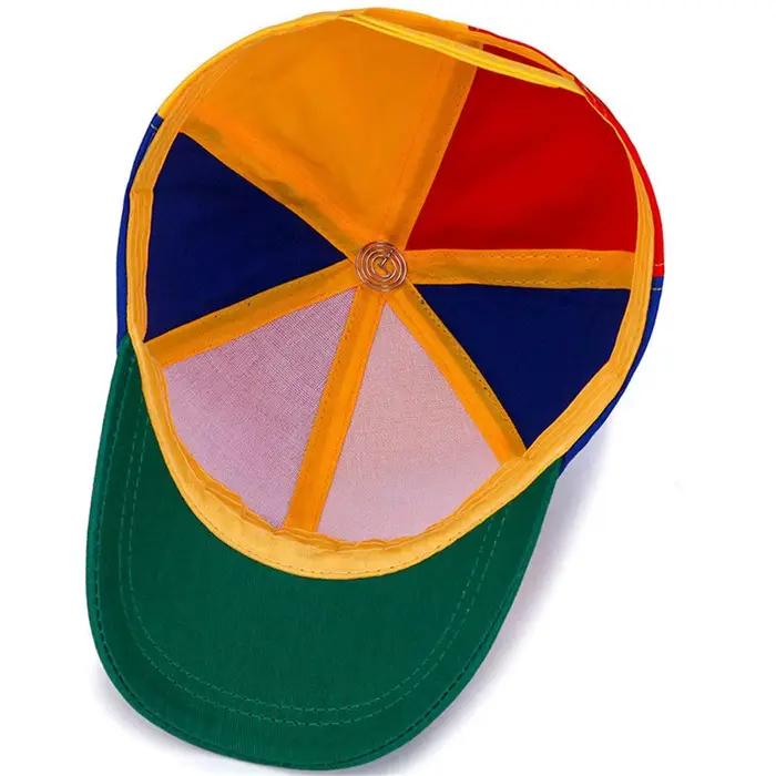 Casquette de soleil en bambou libellule arc-en-ciel pour enfants