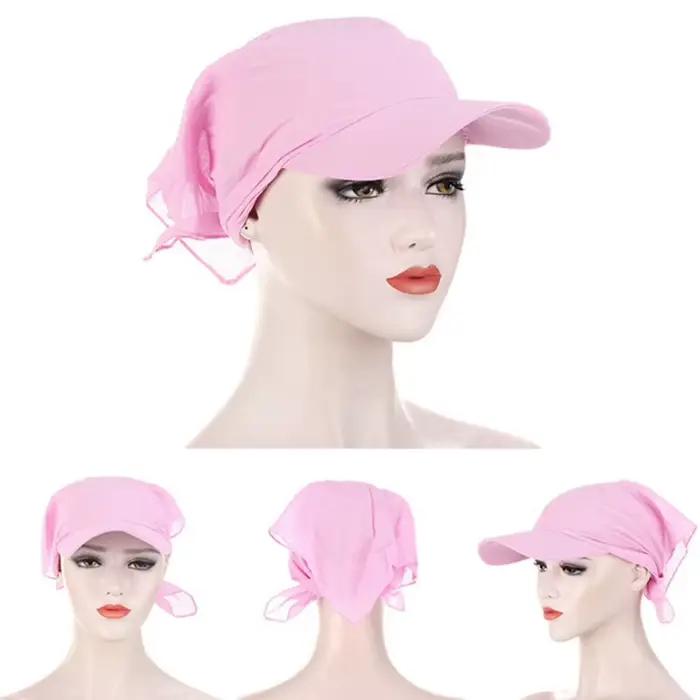 Visière de soleil avec Turban pré-attaché pour femmes