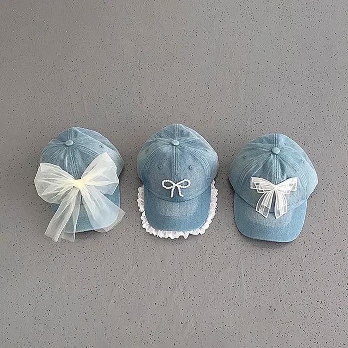 Casquette de baseball en jean bleu pour fille princesse