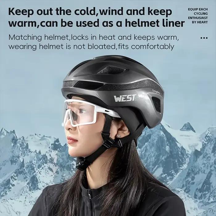 WEST BIKING-Casquette de cyclisme en velours jacquard élastique