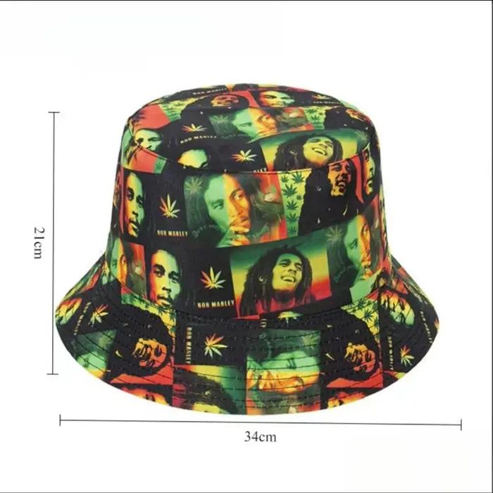 Chapeau Bob Marley Rasta réversible protection solaire UPF 50+ pour hommes et femmes style sport vintage retro plage festival occassions spéciales