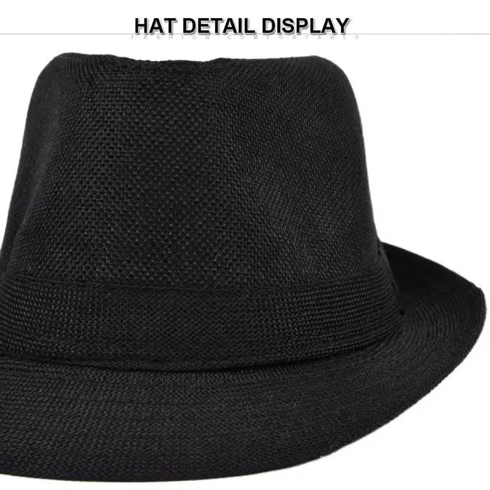 Chapeau Fedora en Lin à Manches Courtes pour Homme et Femme