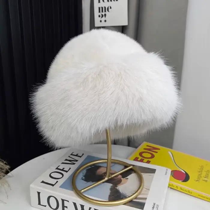 Chapeau en fausse fourrure de renard pour femmes