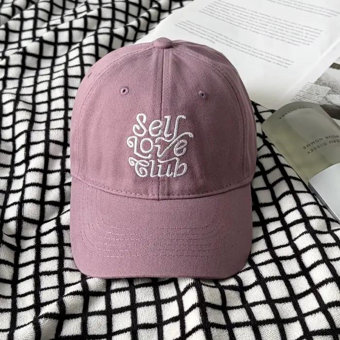 Casquette de baseball rose en coton doux pour femme