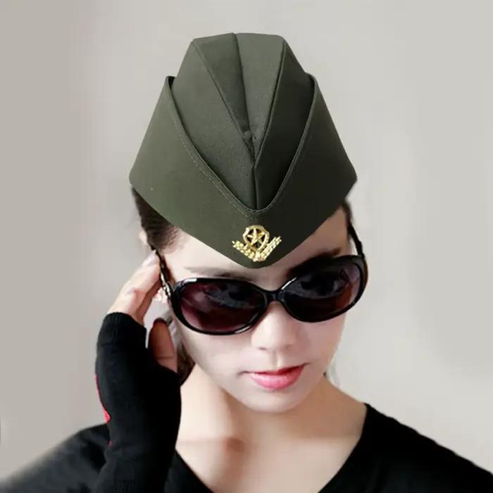 Chapeau militaire moderne unisexe avec badge de camouflage vert et autres couleurs pour femmes et hommes occasions de cosplay et scène