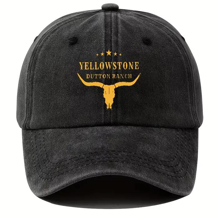 Chapeau de baseball rétro Yellowstone Dutton Ranch réglable pour hommes et femmes style décontracté quatre saisons Noir Antique