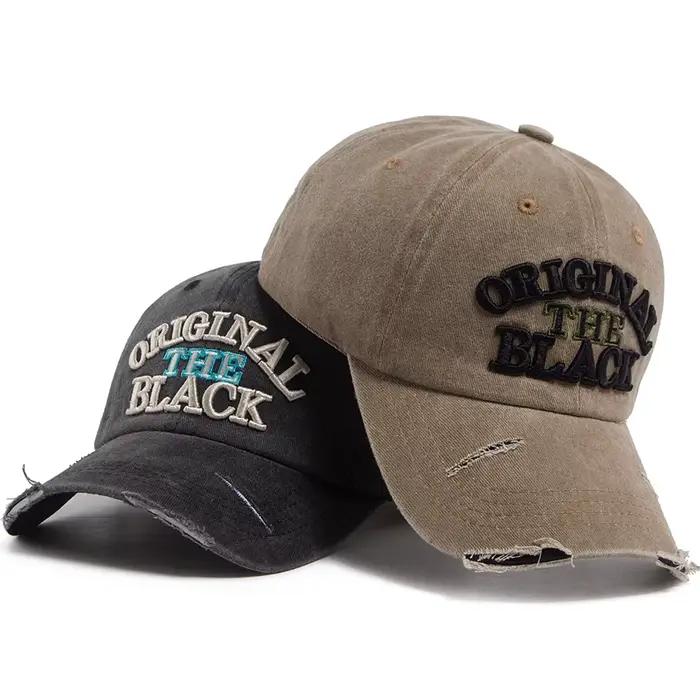 Casquette de baseball vintage unisexe avec broderie de lettres