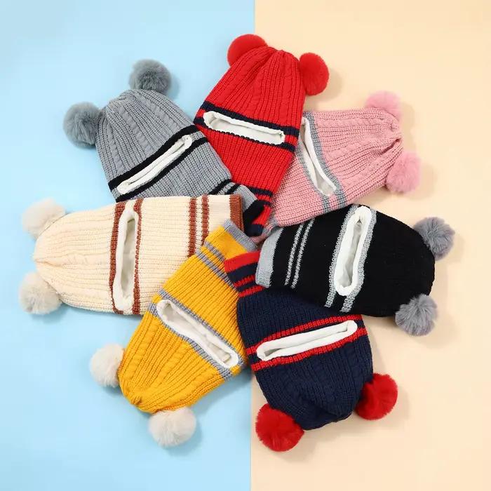 Bébé enfants nouveau automne hiver ours oreille tricoté Bonnet