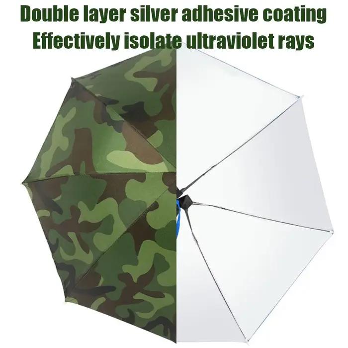 Chapeau parapluie anti-UV pliable et imperméable pour la pêche et la plage
