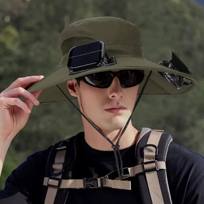 Chapeau solaire anti-UV créatif avec ventilateur Rechargeable 