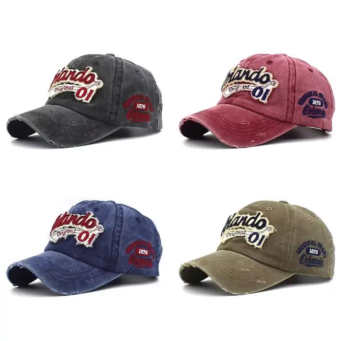 Nouvelle Casquette de Baseball Lavée 2026 Orlando 01 Brodé Hip Hop Skateboard Quotidien Décoration Protection Solaire Unisexe