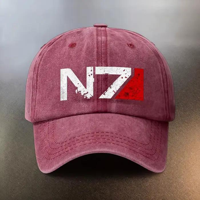 Casquette N7 délavée, chapeau de baseball décontracté pour les sorties