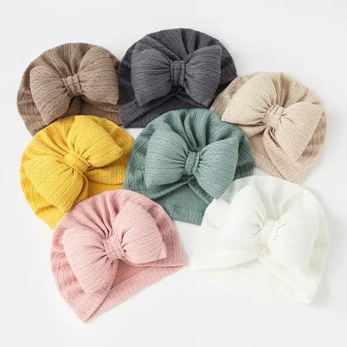 Mignon nœud papillon bébé Turban chapeau doux nouveau-né