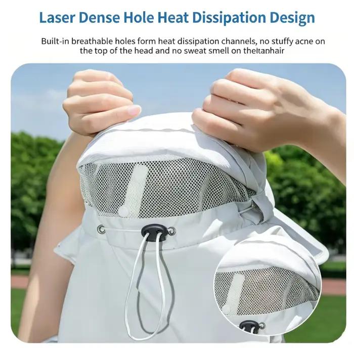 Chapeau de soleil à large bord avec ventilateur solaire