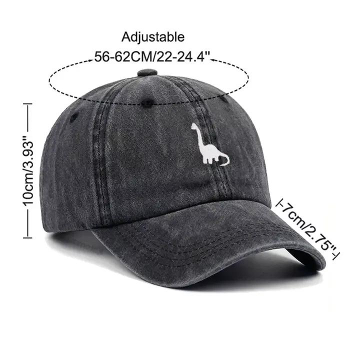 Casquette de baseball brodée dinosaure pour hommes et femmes