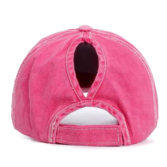 Casquette de baseball réglable pour femmes avec trou pour queue de cheval