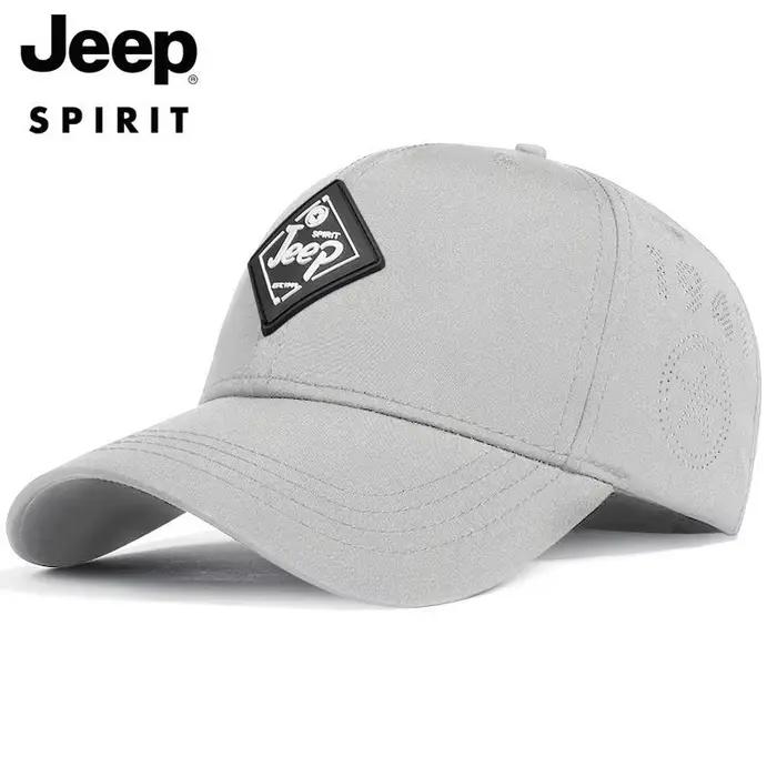 Casquette de baseball authentique JEEP unisexe à visière large avec dessus rigide réglable