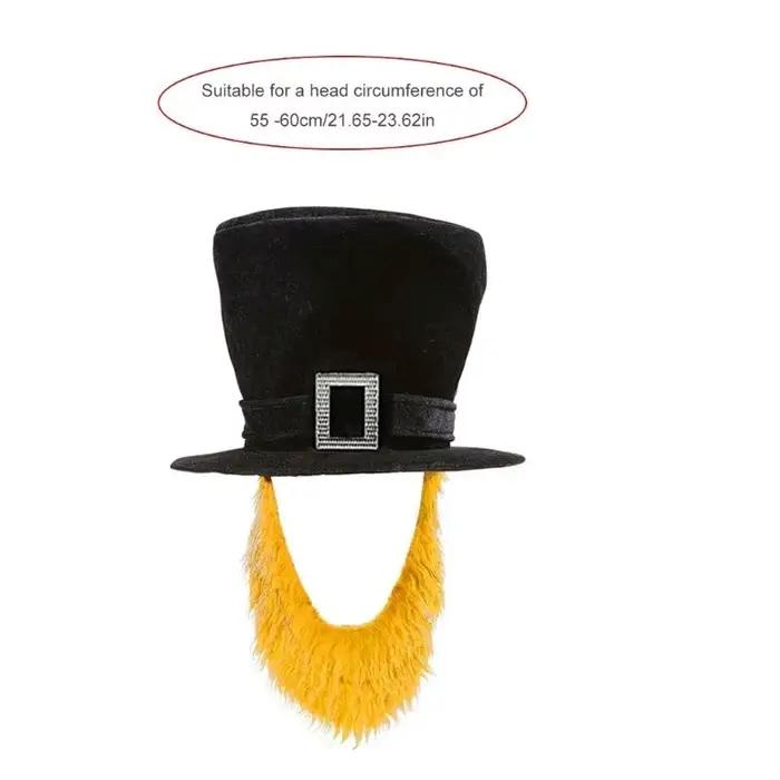 A52E Chapeau pirate adulte avec accessoire fête d'Halloween barbe attachée 55 à 60 Taille tête tissu doux