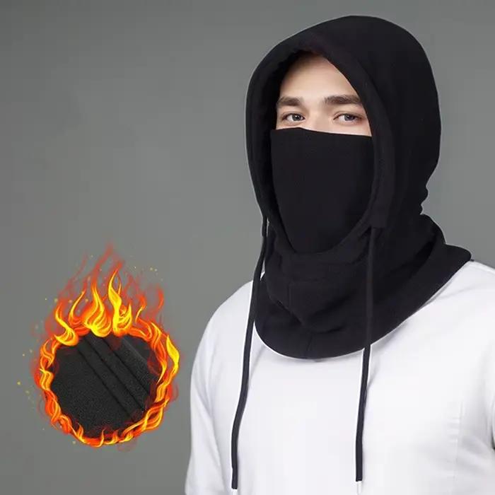 Chapeau chaud d'hiver avec masque et cache-cou unisexe cagoule