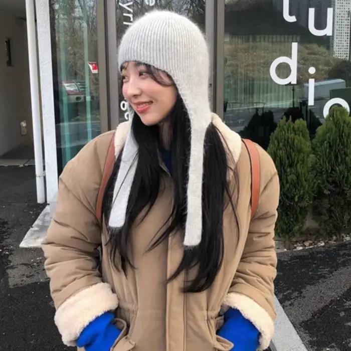 Bonnets de ski tricotés en Angora et nylon pour femmes et hommes, chapeaux Skullies pour dame, chapeaux de bombardier pour l'hiver, occasions décontractées, cadeau de Noël