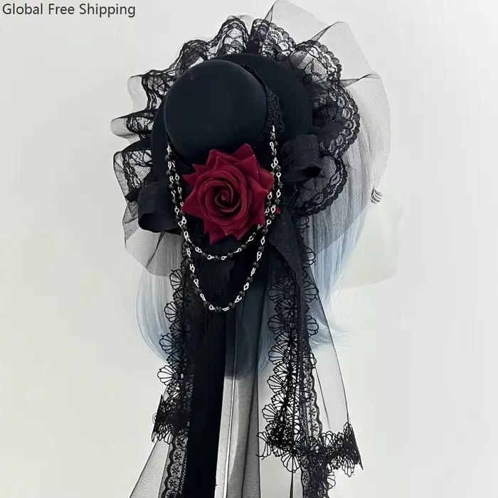 Mini chapeau gothique en forme de Rose