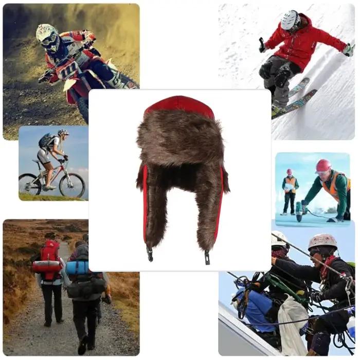 Chapeau de Ski chaud en fourrure d'hiver pour hommes et femmes