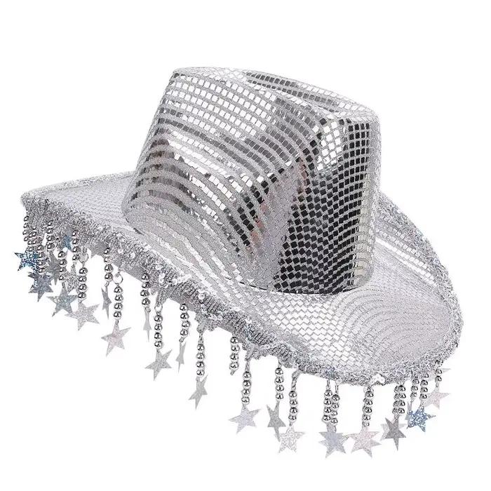 Chapeau de cowboy western vintage à paillettes brillantes