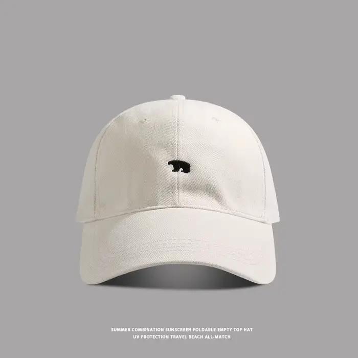 Casquette de baseball brodée ours élégant protection solaire respirant réglable idéal chapeau décontracté hommes femmes