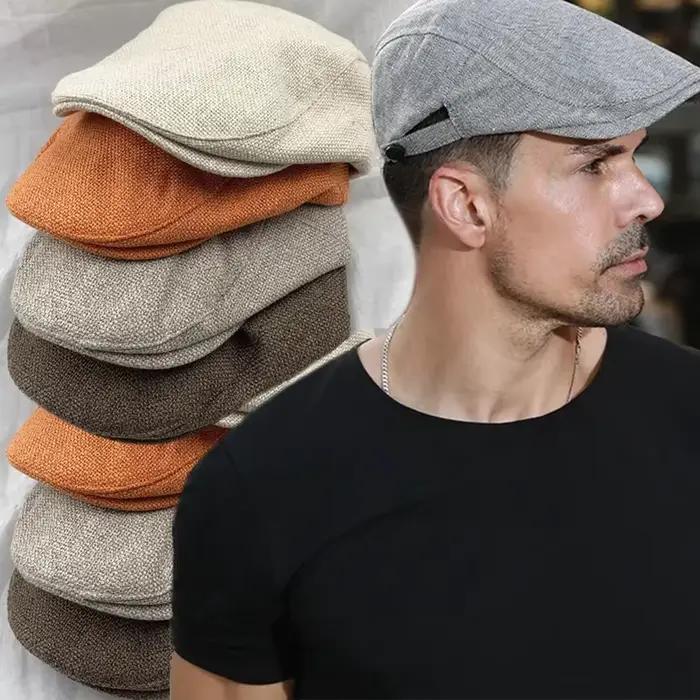 Béret classique anglais pour homme en coton doux et confortable, idéal pour printemps et automne, occasions extérieures et tenues casual chic