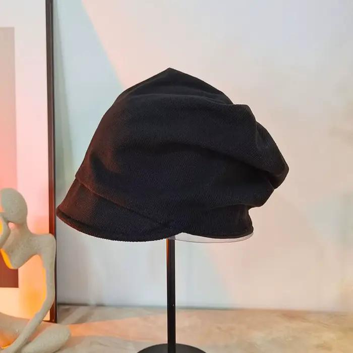 Bonnet Chimio Unisexe en Coton Épais Couleur Unie avec Protection des Oreilles – Style Décontracté et Chaud