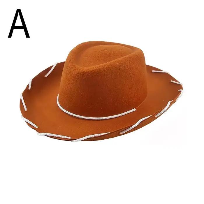 Chapeau de Cowboy en Feutre Rouge et Marron pour Enfant