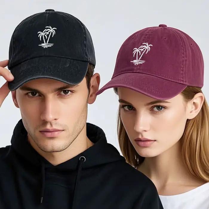 Casquette de baseball brodée de cocotier pour hommes et femmes