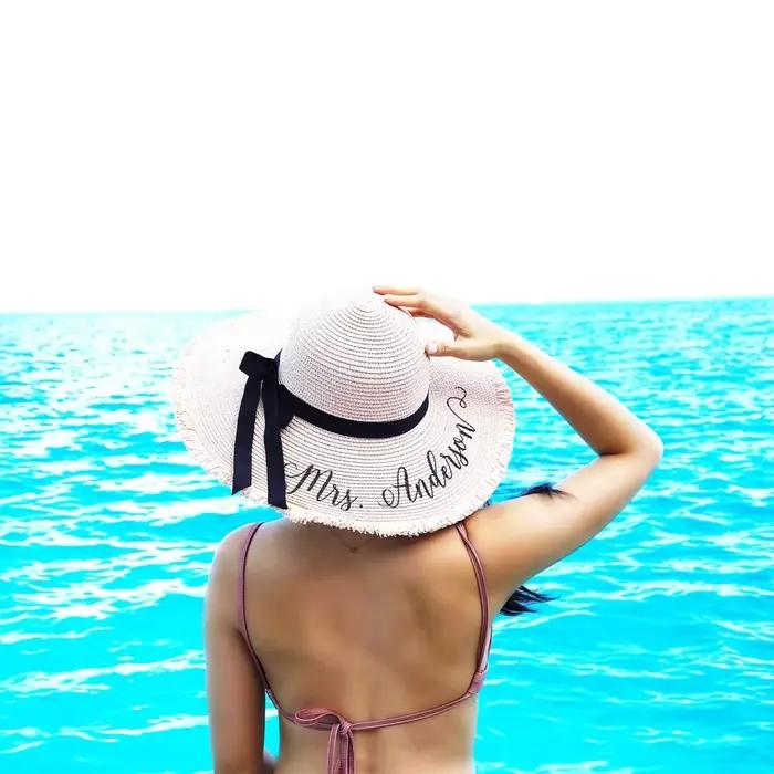 Chapeau de soleil disquette de plage d'été personnalisé