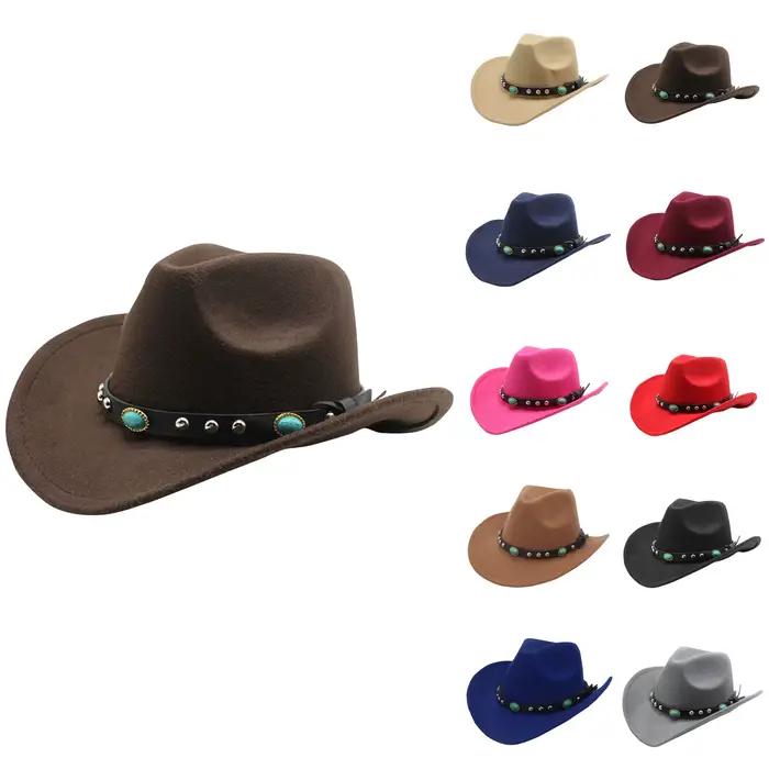 Chapeau de cowgirl sportif en polyester et coton style ethnique pour femmes et hommes, idéal pour les journées de plein air, les randonnées et les événements sociaux