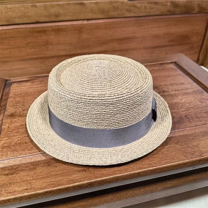 Chapeau Porkpie classique en paille pour homme et femme