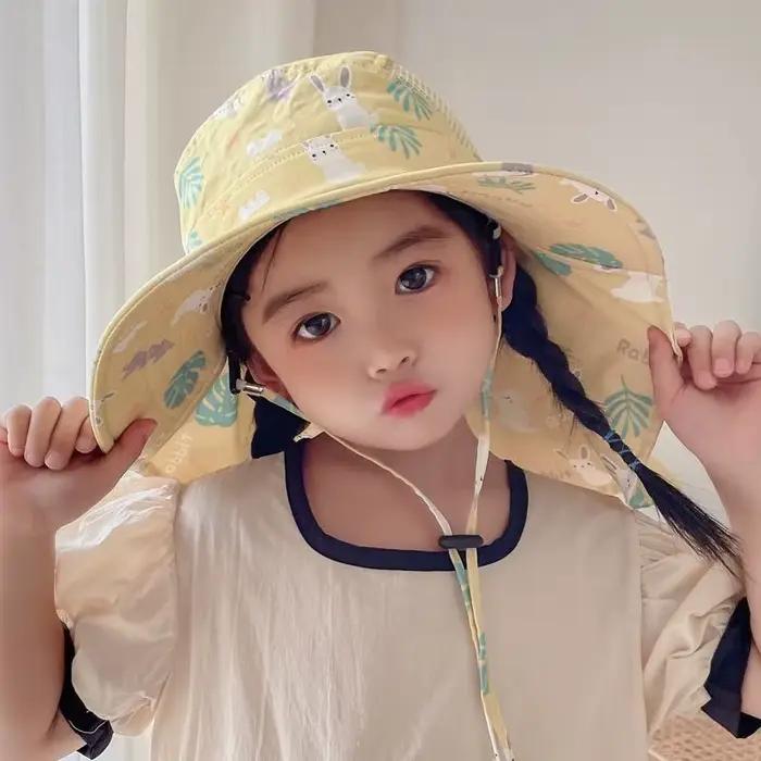 Chapeau Bob Anti-UV pour Enfants avec Protection du Cou et Visière Fine – Idéal Printemps-Été pour Garçons et Filles
