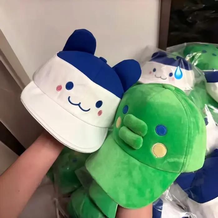 En stock – Nouvelle casquette de baseball verte Tamagotchi Kuchipatchi Mimitchi à large bord