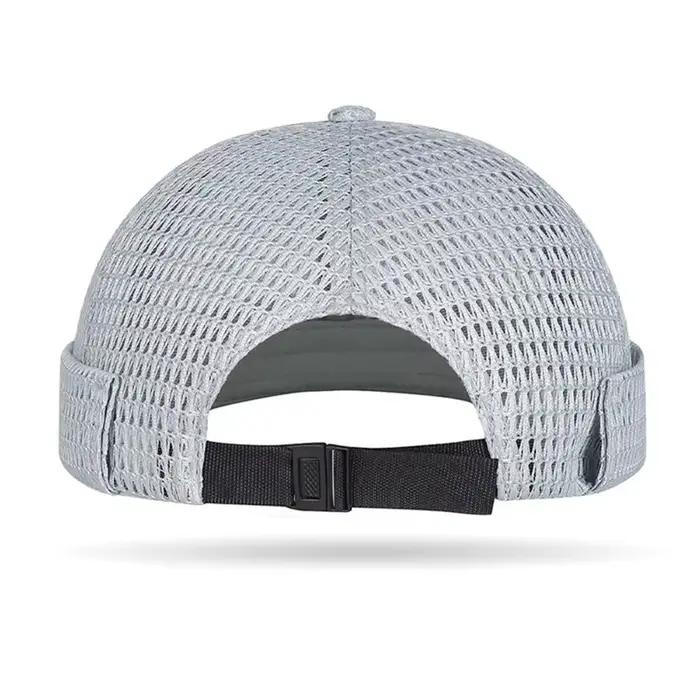 Casquette Docker sans bord en maille respirante ultra-légère réglable pour hommes printemps été hip hop marin